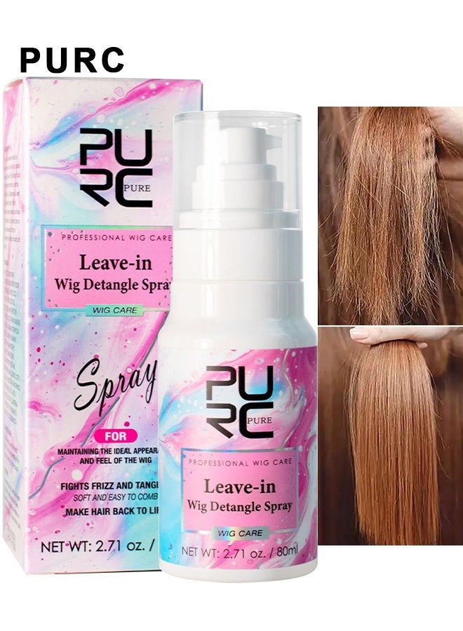 بورك سبراي لفك تشابك الشعر للباروكات، سبراي للعناية بشعر الباروكات الاصطناعية والطبيعية، ناعم ومضاد للتجعد، يرطب ويرتّب، ينظف ويطيل عمر الباروكة، يفك التشابك فورًا، ناعم ويقلل التجعد، 80 مل - Image 1